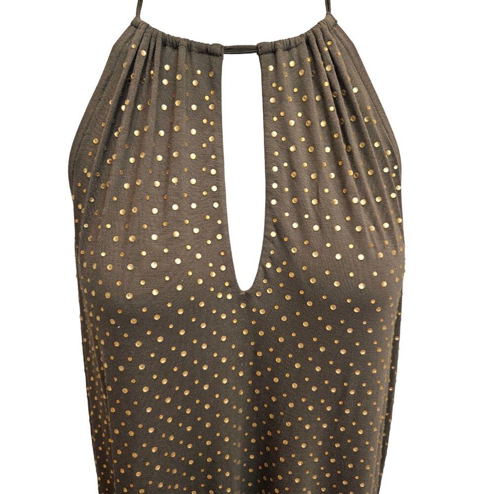 Haute Hippie Crystal fabric halter dress